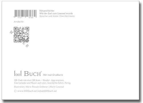 1001 Buch Hör-Mal-Grußkarte Leseesel Rückseite
